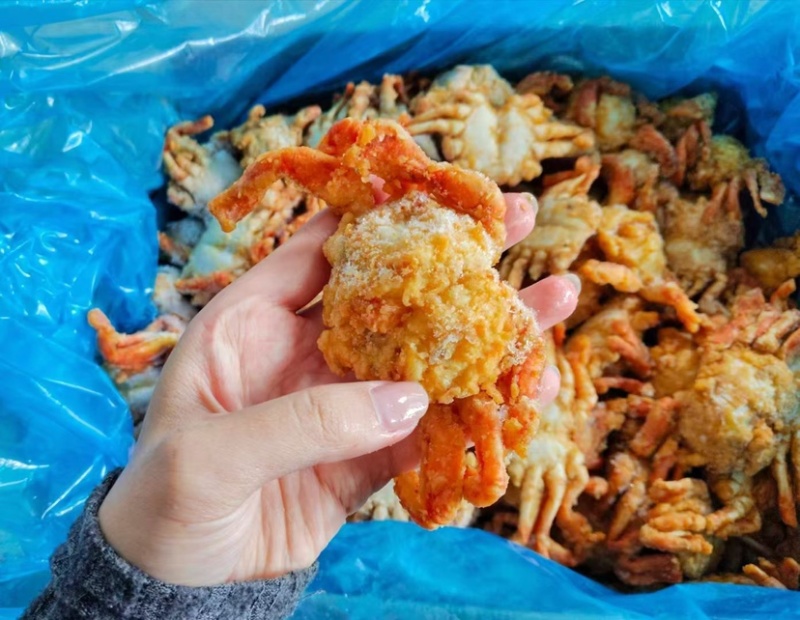 油炸半成品香酥蟹香辣蟹海洋野生螃蟹酒店半成品椒盐海螃蟹