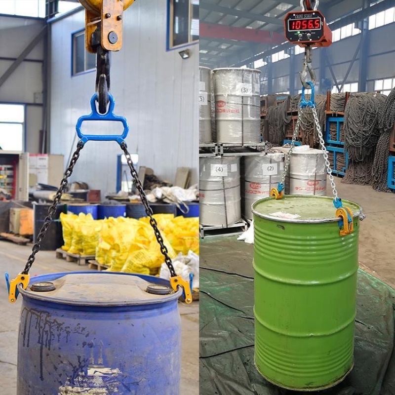 油桶吊钳叉车专用油桶钳起重吊具铁桶夹具吊钩双链夹子