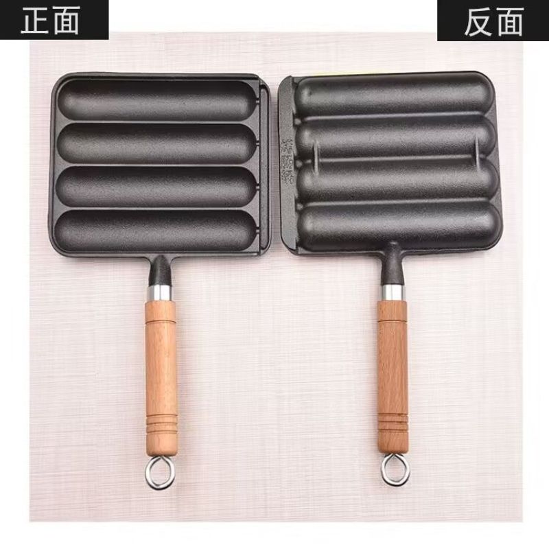 铸铁家用烤肠锅烤肠模具烤盘烤鱼豆腐烤章鱼小丸子烤肠机家用