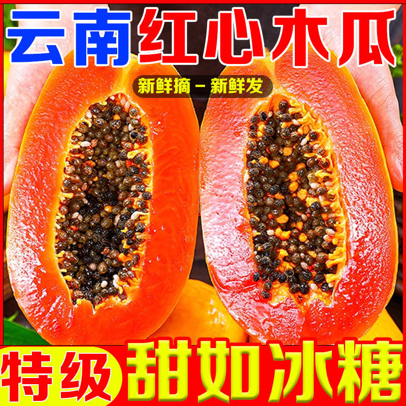 【超甜】云南红心木瓜批发价牛奶冰糖心木瓜牛奶整箱当季水果木瓜