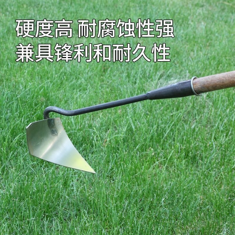 加厚锰钢三角锄头犁地松土神器开沟施肥尖头农用种菜开沟