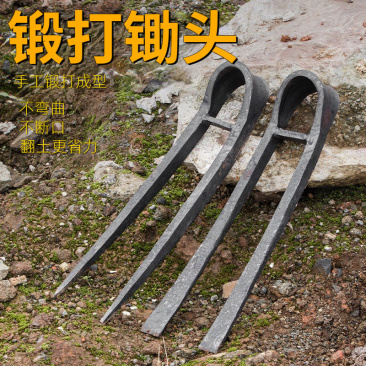 高锰钢农用二齿锄头羊角新款加厚锻打空心叉叉三齿锄除草