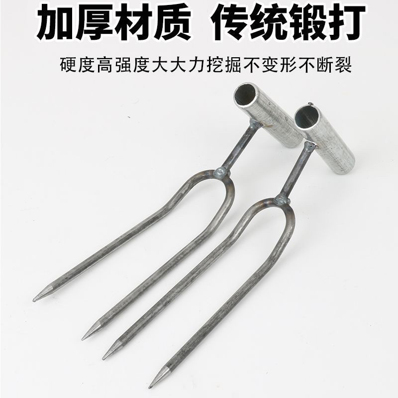 手持松土除草两齿神器铲子园艺种菜养花施肥工具松土二齿