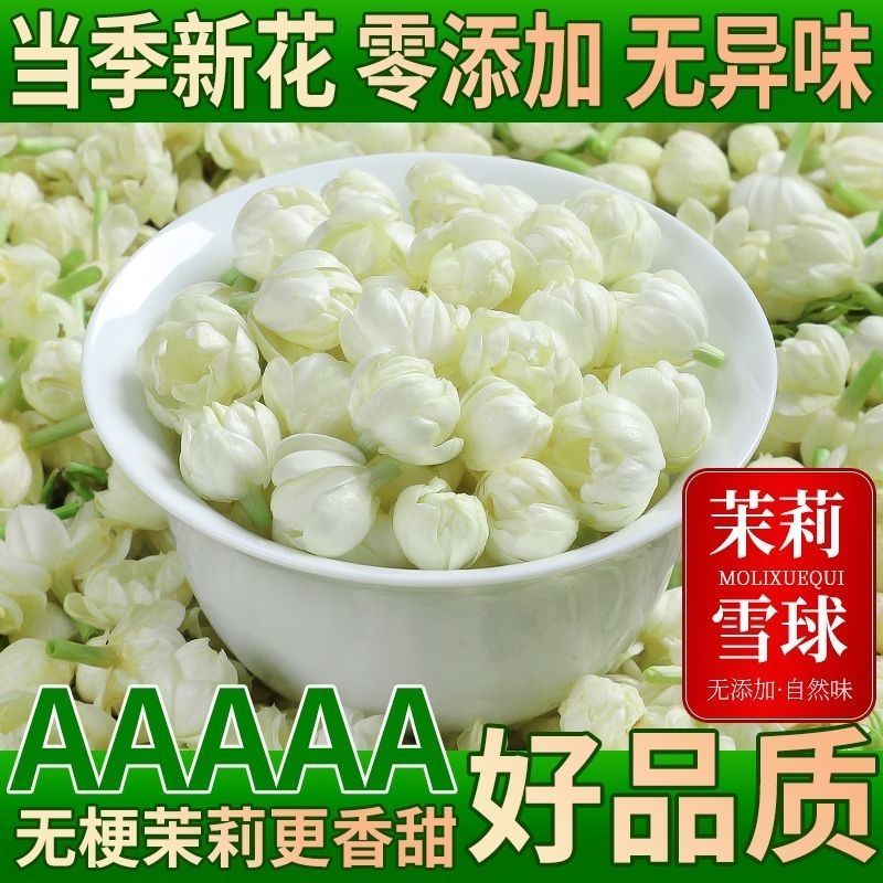 特级广西茉莉花茶雪球花苞茉莉花干花泡茶茶叶罐装冷泡水喝的