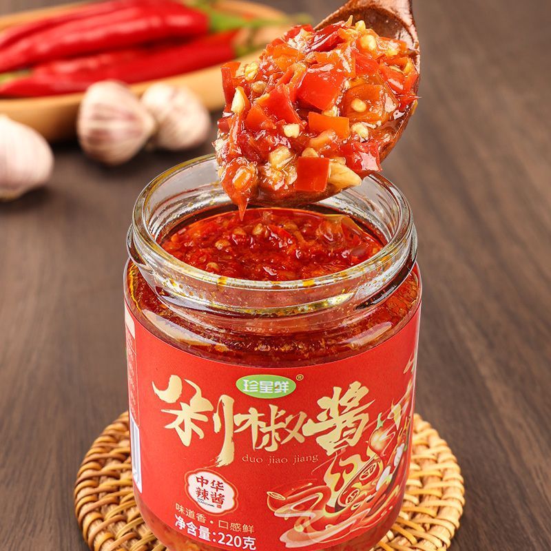 珍星鲜剁椒鱼头酱农家自制辣椒酱下饭菜家用香辣蒜蓉酱蒸鱼剁椒酱