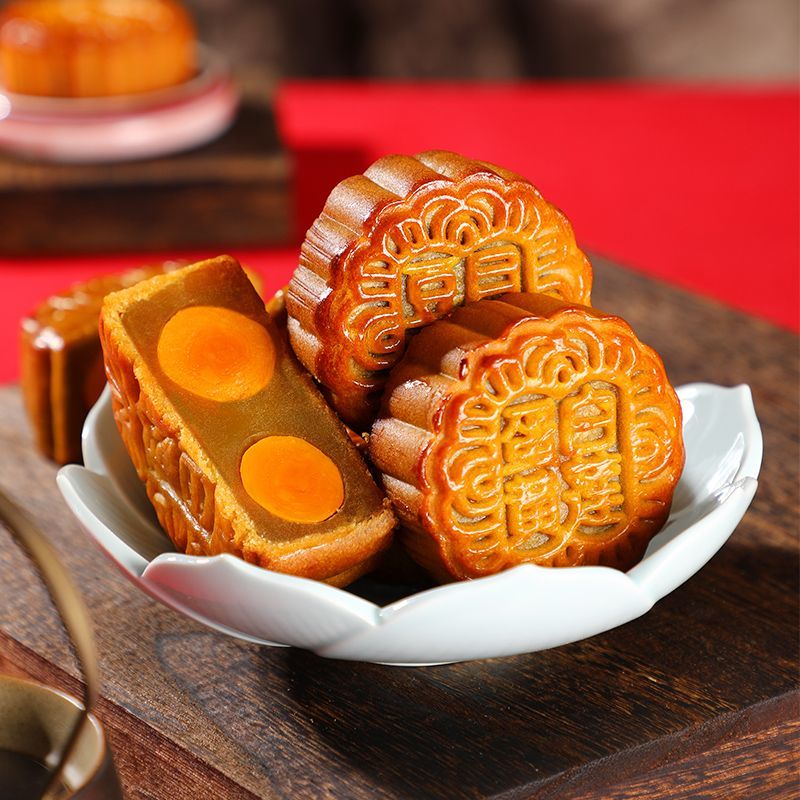 【双蛋黄】蛋黄大月饼广式蛋黄月饼豆沙莲蓉黑芝麻糕点零食批发