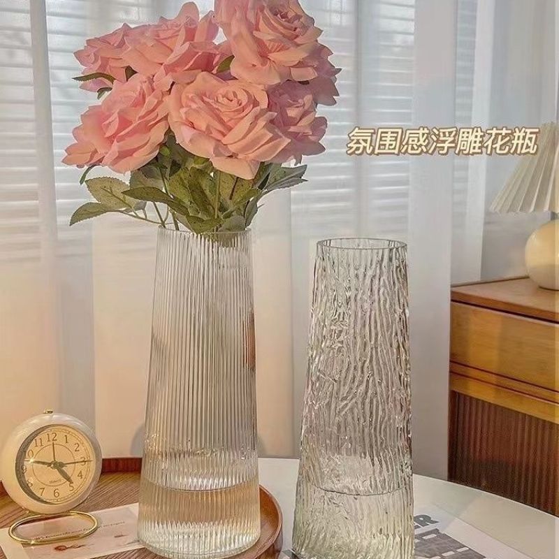 花瓶ins风高颜值轻奢清仓底座玻璃花瓶客厅餐桌桌面中式