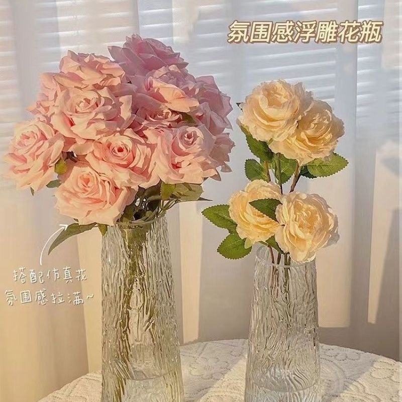 花瓶ins风高颜值轻奢清仓底座玻璃花瓶客厅餐桌桌面中式