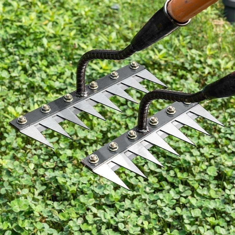 多功能除草工具多用途除草神器可撤卸钉耙翻土锄头农用