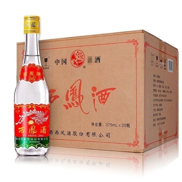 陕西西凤白酒375七两半45度凤香型纯粮白酒375ml*20