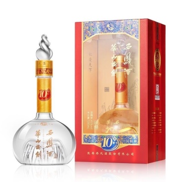 陕西西凤酒华山论剑白酒10年45度500ml凤香型白酒宴席。