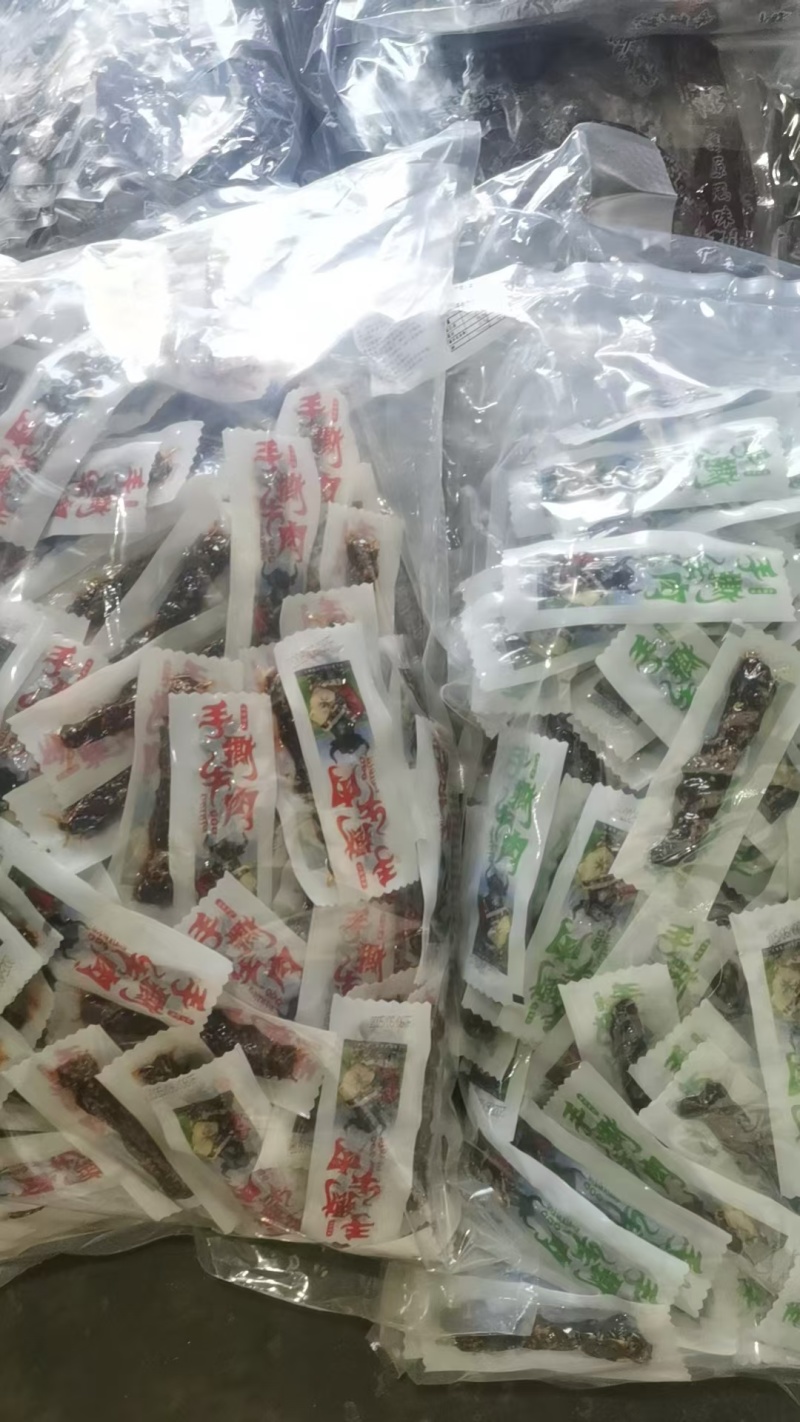 鸭肉手撕手撕牛蹄筋牛肉碎手撕，现货一手货源支持混装