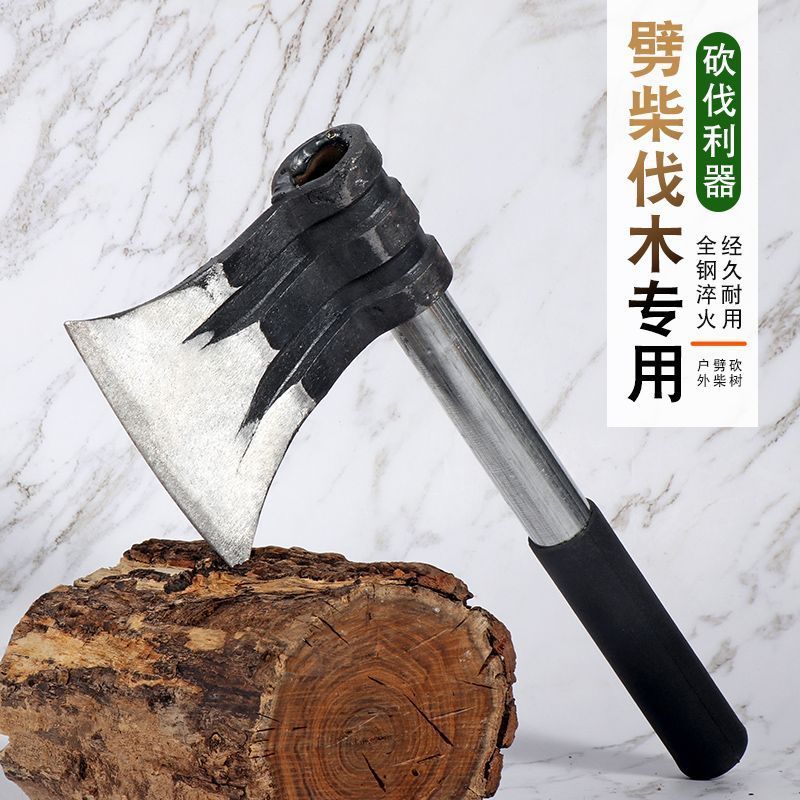 弹簧钢锻打斧头砍树砍柴轨道钢斧子大全铁把斧头锻打劈柴