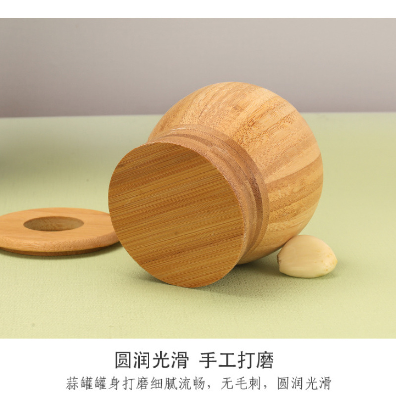 天然竹木捣碎罐家用带盖老式蒜臼子新款手工捣碎器竹研磨药罐