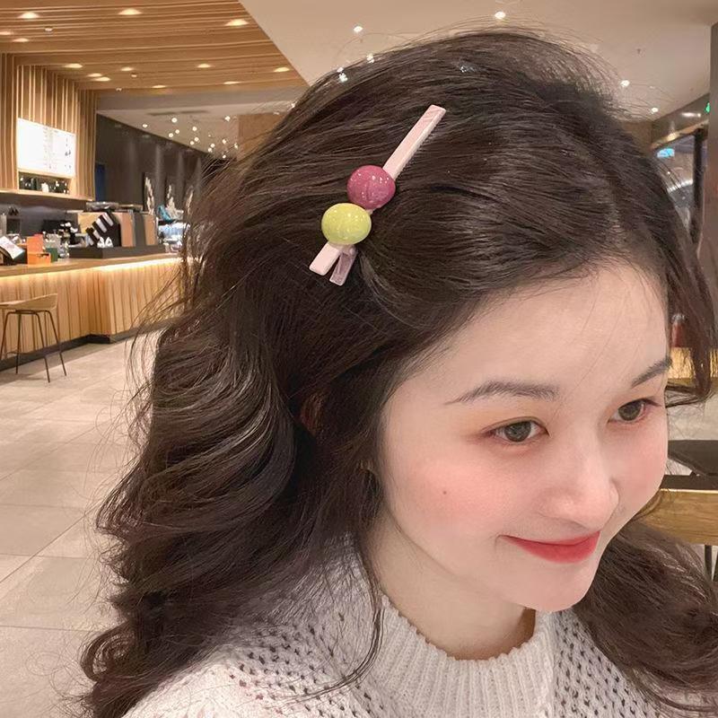 韩国简约侧边糖果少女发夹鸭嘴一字后脑勺发卡卡子刘海头饰