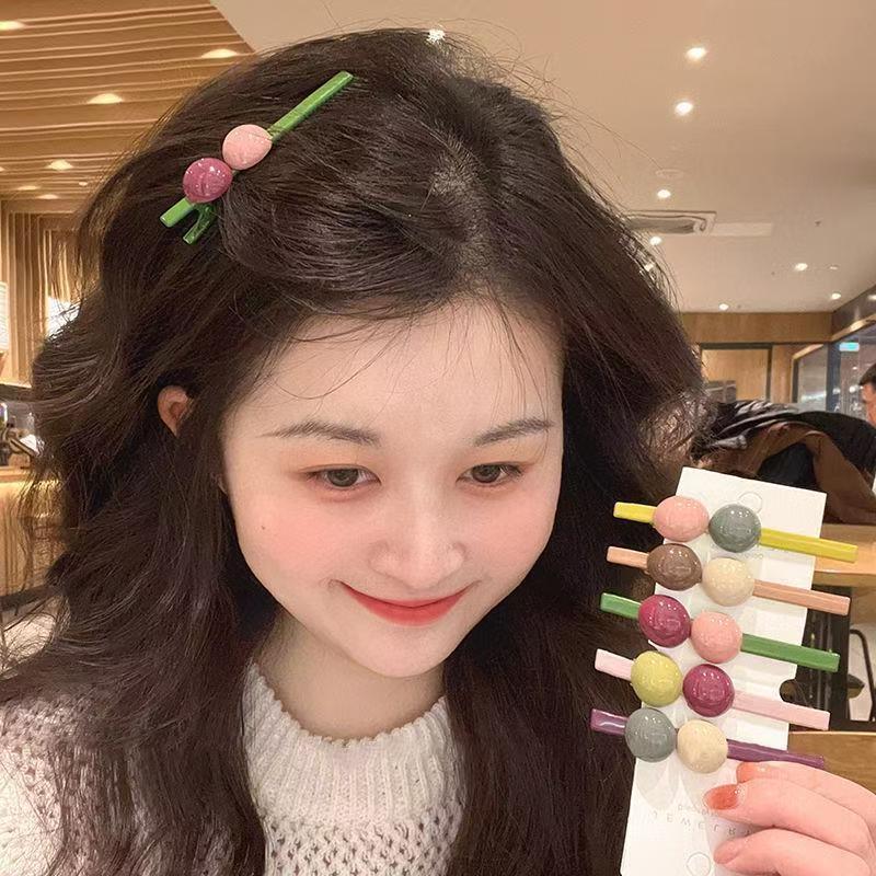 韩国简约侧边糖果少女发夹鸭嘴一字后脑勺发卡卡子刘海头饰