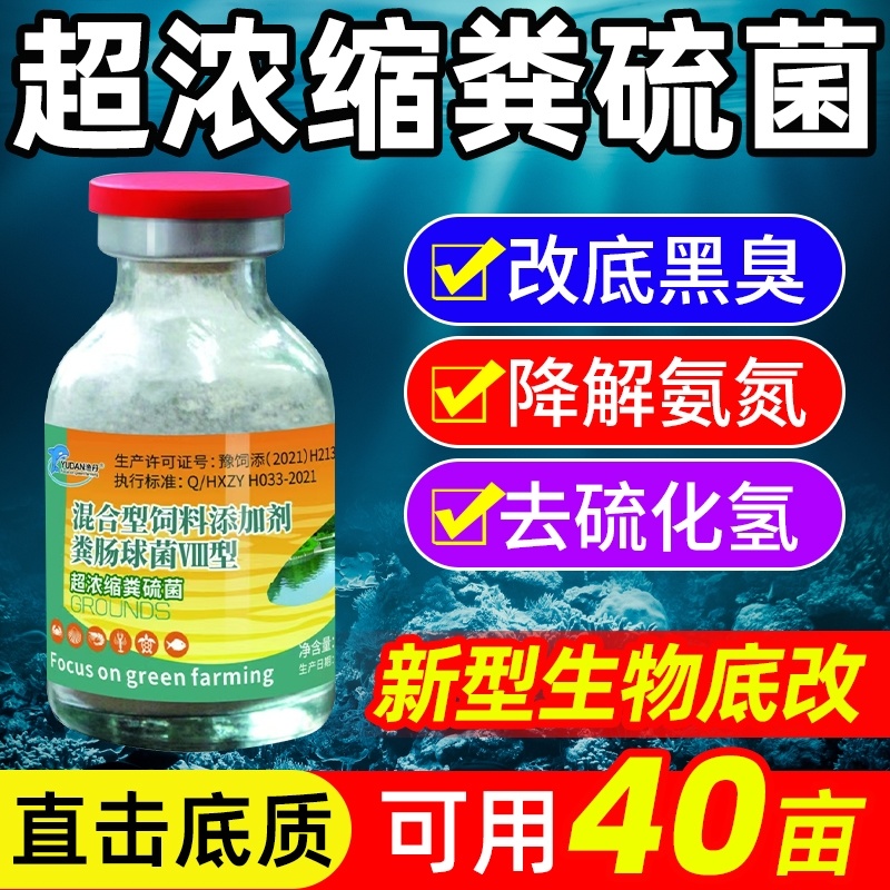 超浓缩粪硫菌改底王鱼虾蟹塘水产养殖专用调水净水改黑除臭
