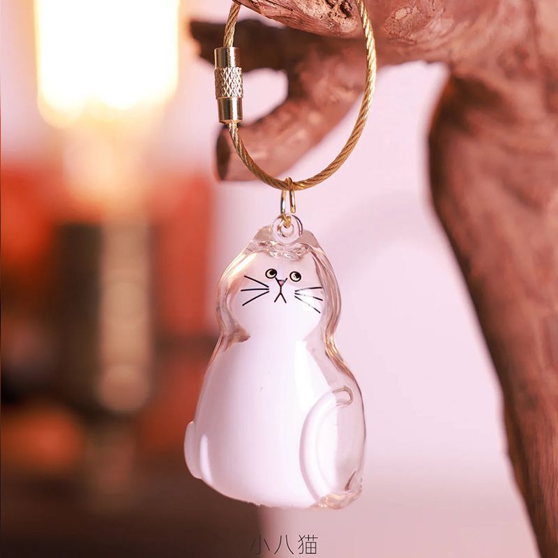 透明猫毛收纳盒收藏扭蛋猫咪毛发存放吊饰胶囊扭蛋包钥匙扣挂件