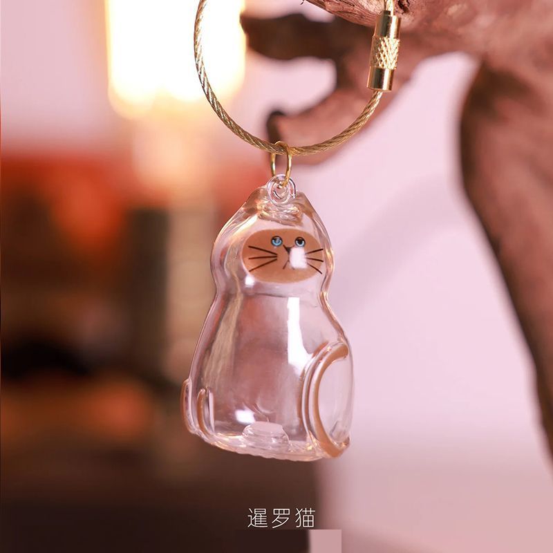 透明猫毛收纳盒收藏扭蛋猫咪毛发存放吊饰胶囊扭蛋包钥匙扣挂件