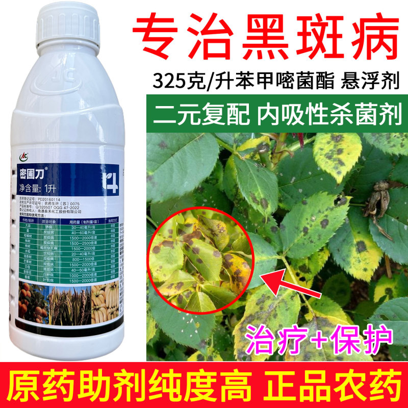 密圃刀苯甲嘧菌酯炭疽病褐斑穿孔病纹枯病黑斑病白粉病叶