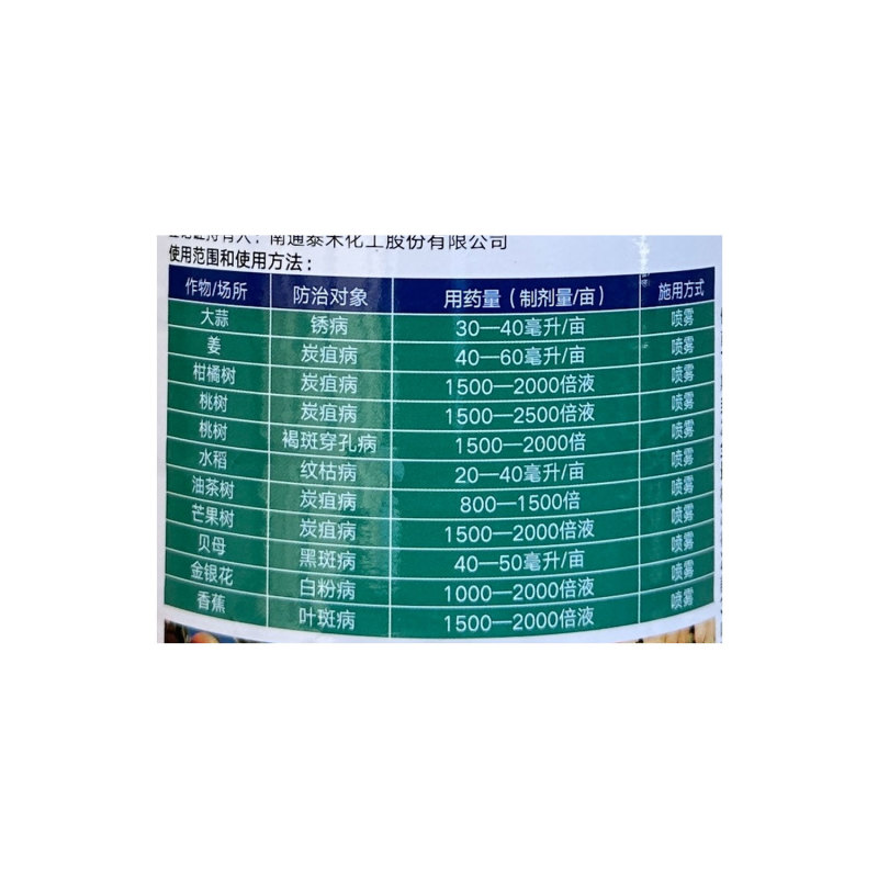 密圃刀苯甲嘧菌酯炭疽病褐斑穿孔病纹枯病黑斑病白粉病叶