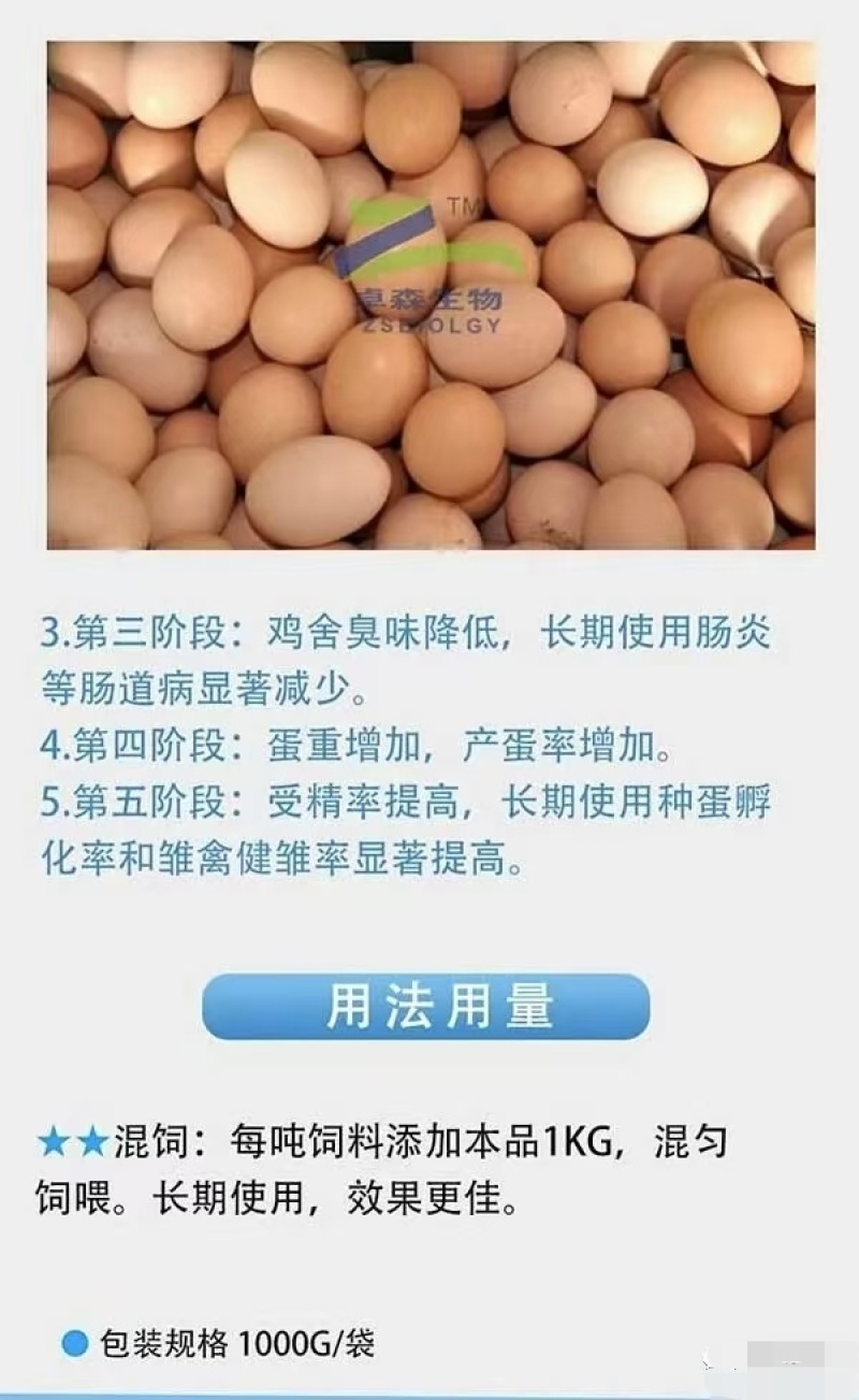 促蛋肽鸡鸭鹅家禽饲料添加剂产蛋多改良蛋壳蛋色增蛋防病