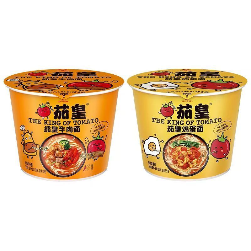 统一茄皇新疆番茄鸡蛋西红柿牛肉面桶装一整箱方便面泡面宿舍夜宵