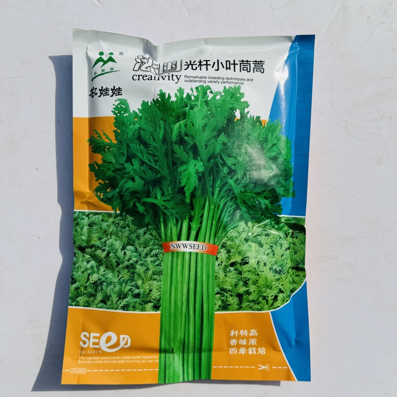法国引进光杆小叶茼蒿种子高杆茼蒿种籽清香皇帝菜籽叶小高产