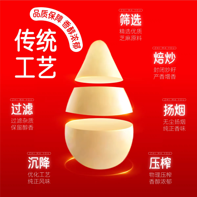 【鼎烹世家】芝麻油230ml纯芝麻***家用调味瓶装