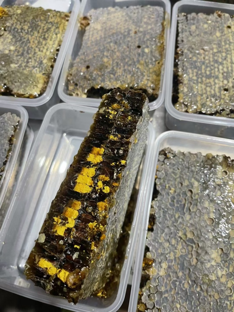 现切割老巢蜜纯正天然成熟蜂窝封盖老蜂巢蜜
