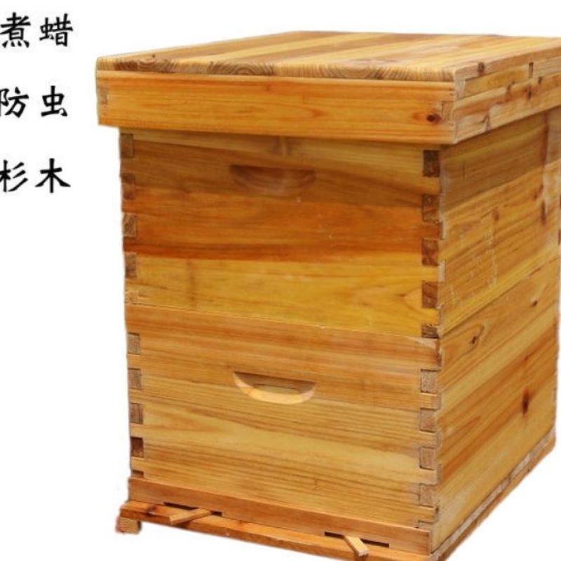 意蜂煮蜡蜜蜂箱带继箱中蜂高箱标准十框双层全杉木蜂箱
