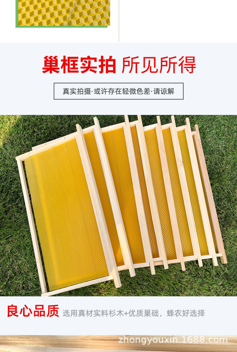 意蜂巢础框成品带框巢础全杉木巢脾意蜂巢础养蜂工具全套