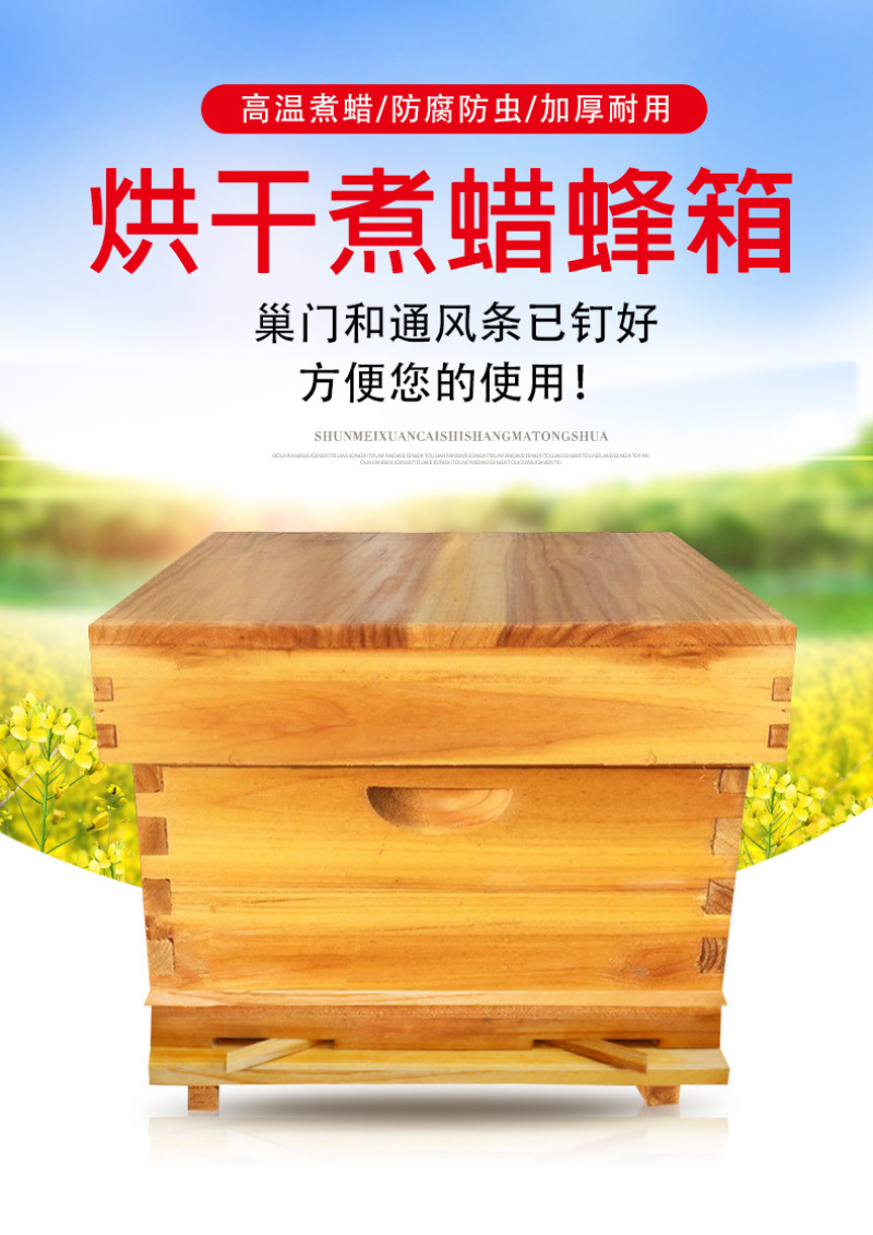 蜂箱中蜂意蜂煮蜡标准蜂箱巢框平箱养蜂工具巢础十框蜂箱全