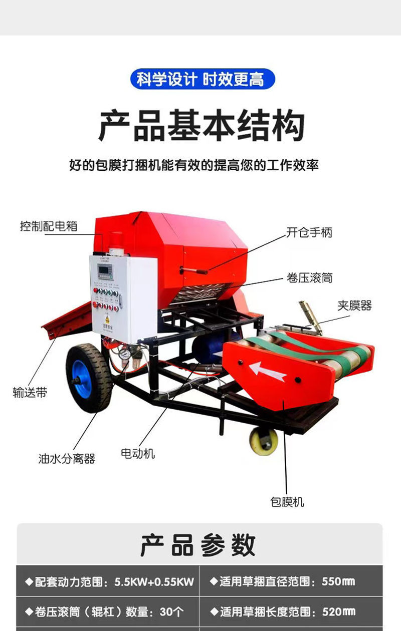 全自动打捆包膜机一体机
