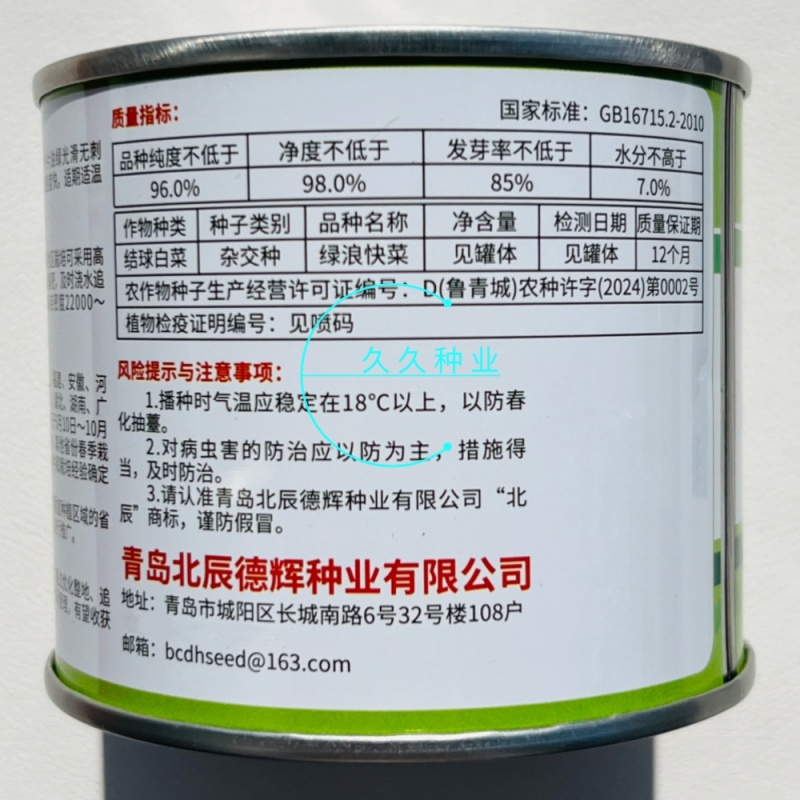 绿浪快菜种子直立生长速度快四季可播种菜质柔软奶油快菜