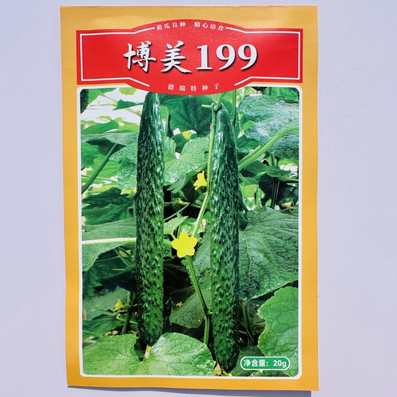 德瑞特博美199黄瓜种子深绿油亮绿肉绿瓤长黄瓜种子抗热