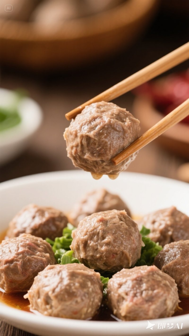 正宗潮汕牛肉丸，肉质紧实，Q弹爆汁鲜美香浓火锅麻辣烫**