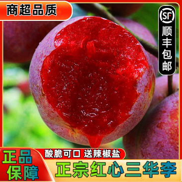 【顺丰包邮】正宗广东三华李红心脆李子孕妇水果4.8斤礼盒彩箱
