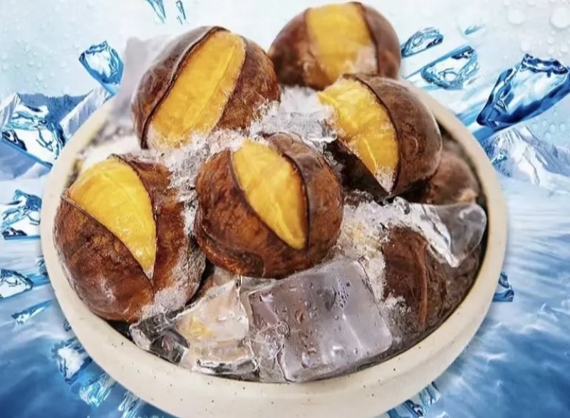 迁西冰板栗夏日炎炎冰栗真甜黄度好软糯香甜