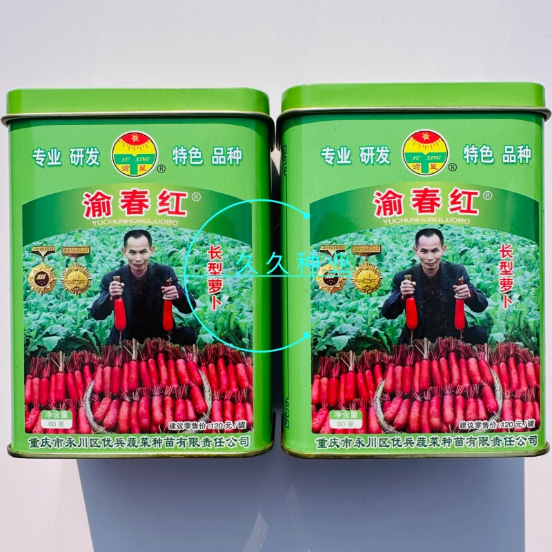 渝春红长型萝卜种子深红皮白肉萝卜种子味甜水多秋季红皮萝卜