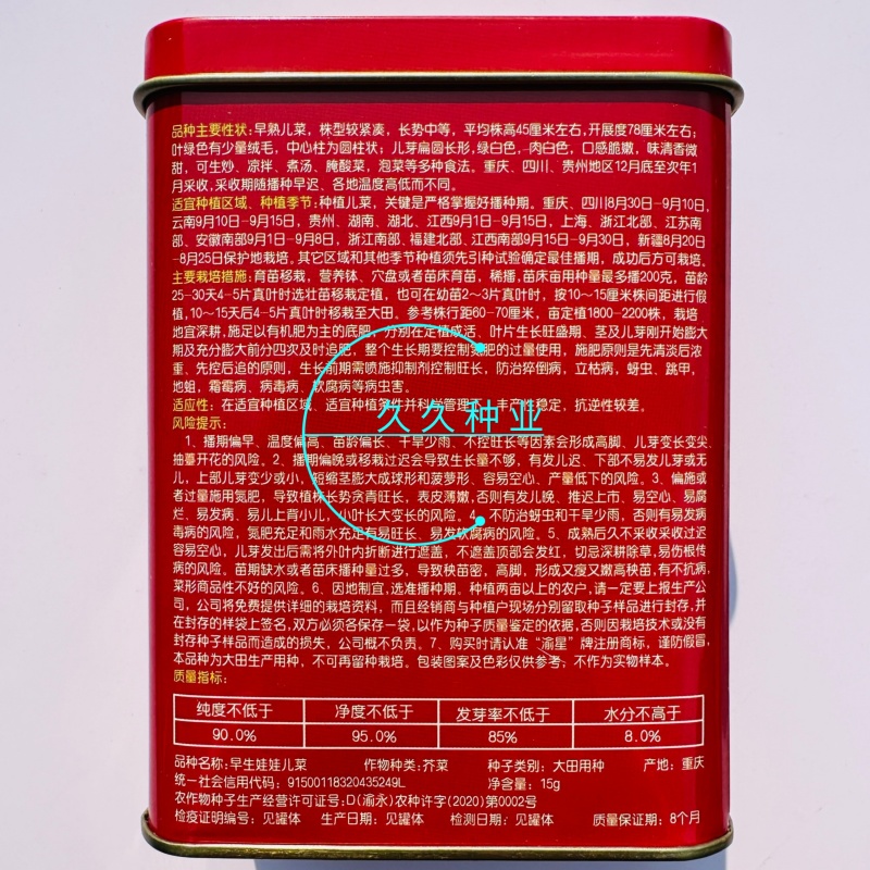 早生娃娃儿菜高产超生背儿抱儿娃娃母子南充菜种子孑