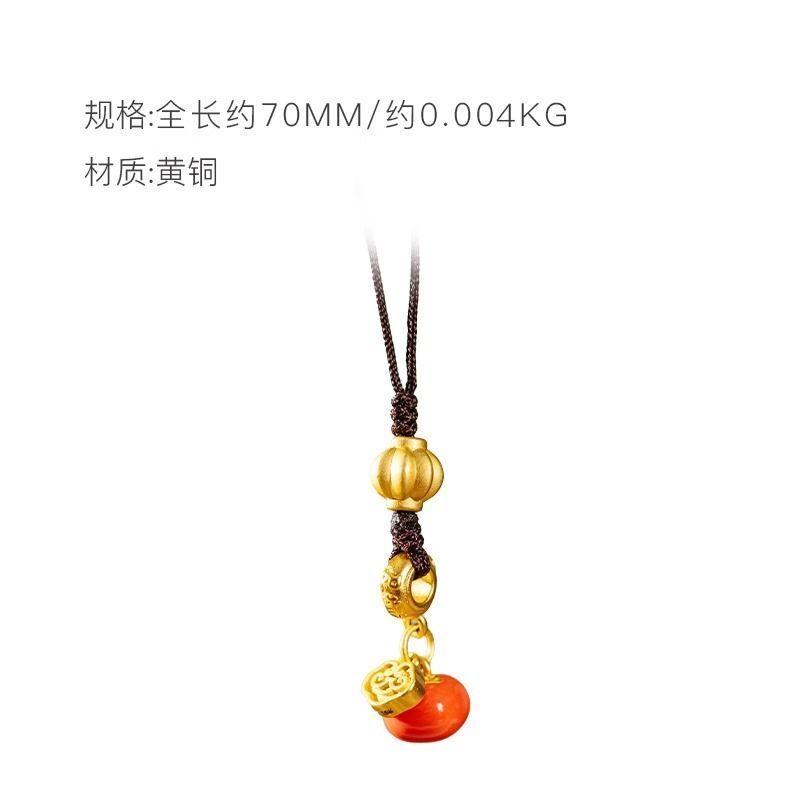 朱炳仁铜好柿常伴挂件书包配饰钥匙链中式送礼钥匙扣柿子事事如意