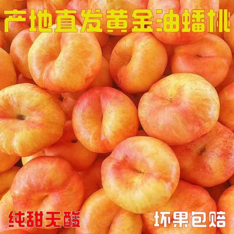 山东暴甜彩虹油蟠桃，黄油蟠桃产地直发价格实惠运输便利