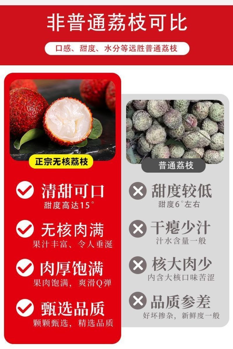 海南无核荔枝批发价全国发货