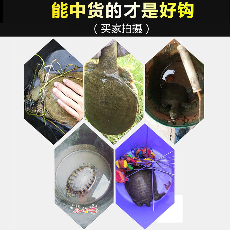 甲鱼钩两头针防脱套装钓甲鱼针王八钩地插线组成品钓鳖钩