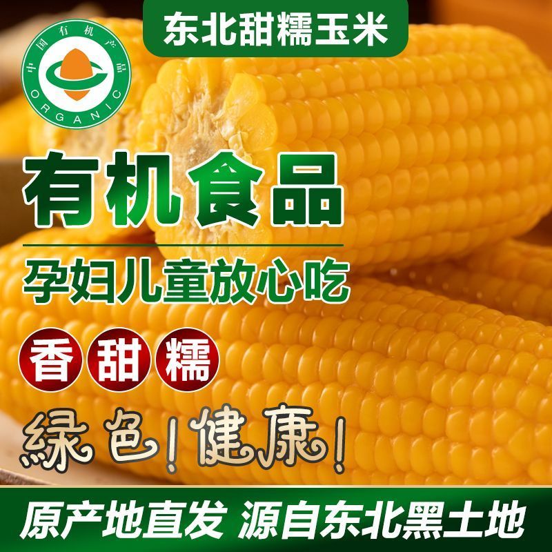 东北有机糯玉米黄糯9号真空包装支持代发支持贴牌软糯香甜