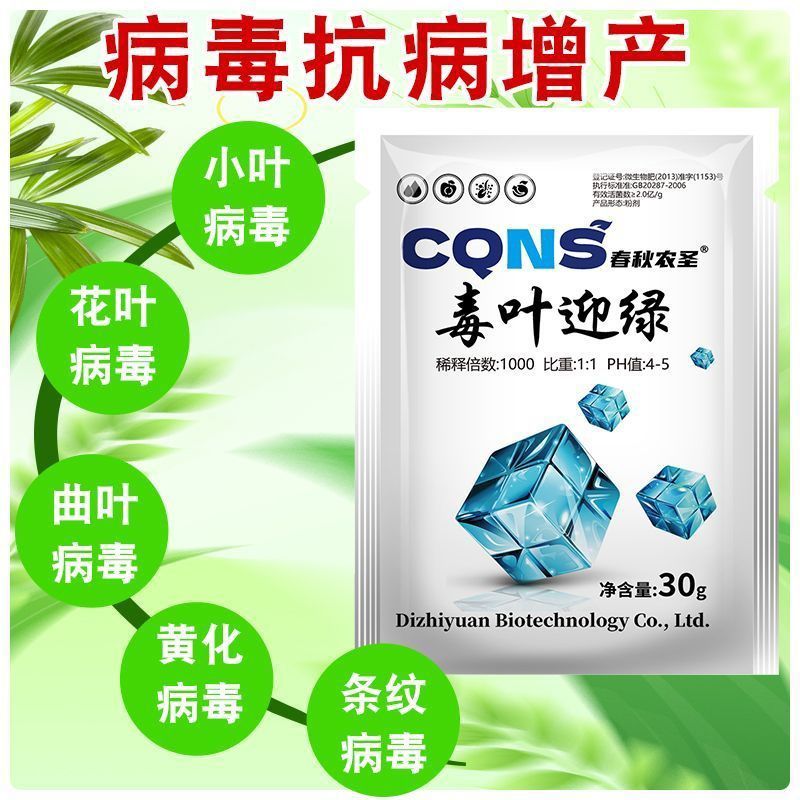 毒叶迎绿病毒病专用辣椒黄瓜西红柿番茄蔬菜花叶小叶卷叶黄叶