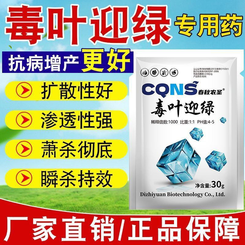 毒叶迎绿病毒病专用辣椒黄瓜西红柿番茄蔬菜花叶小叶卷叶黄叶