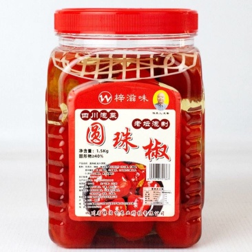 1.5千克*6罐装圆灯笼椒泡椒酸泡椒红辣椒灯笼椒