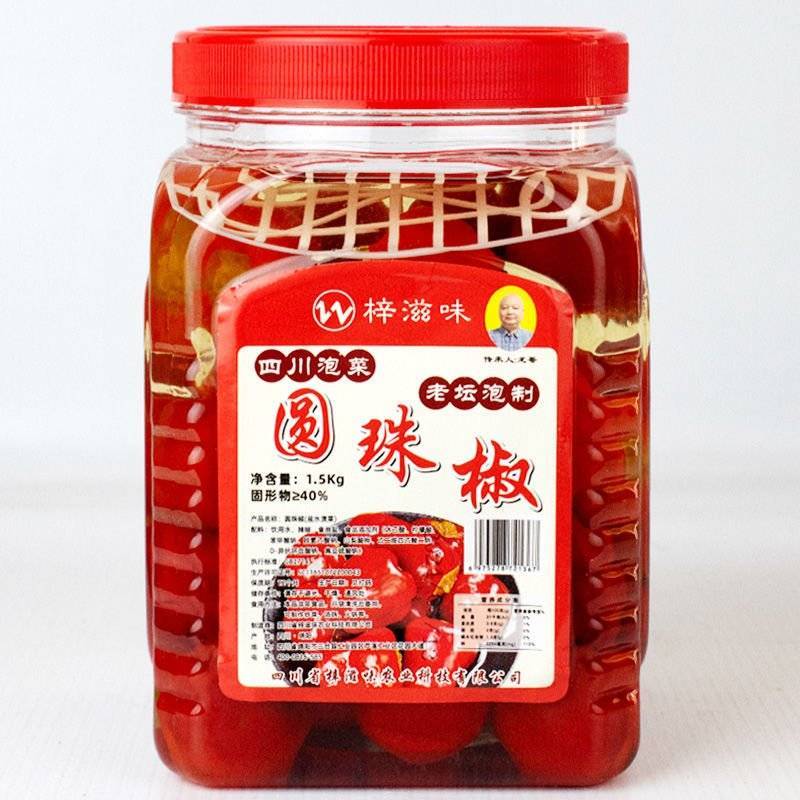 1.5千克*6罐装圆灯笼椒泡椒酸泡椒红辣椒灯笼椒